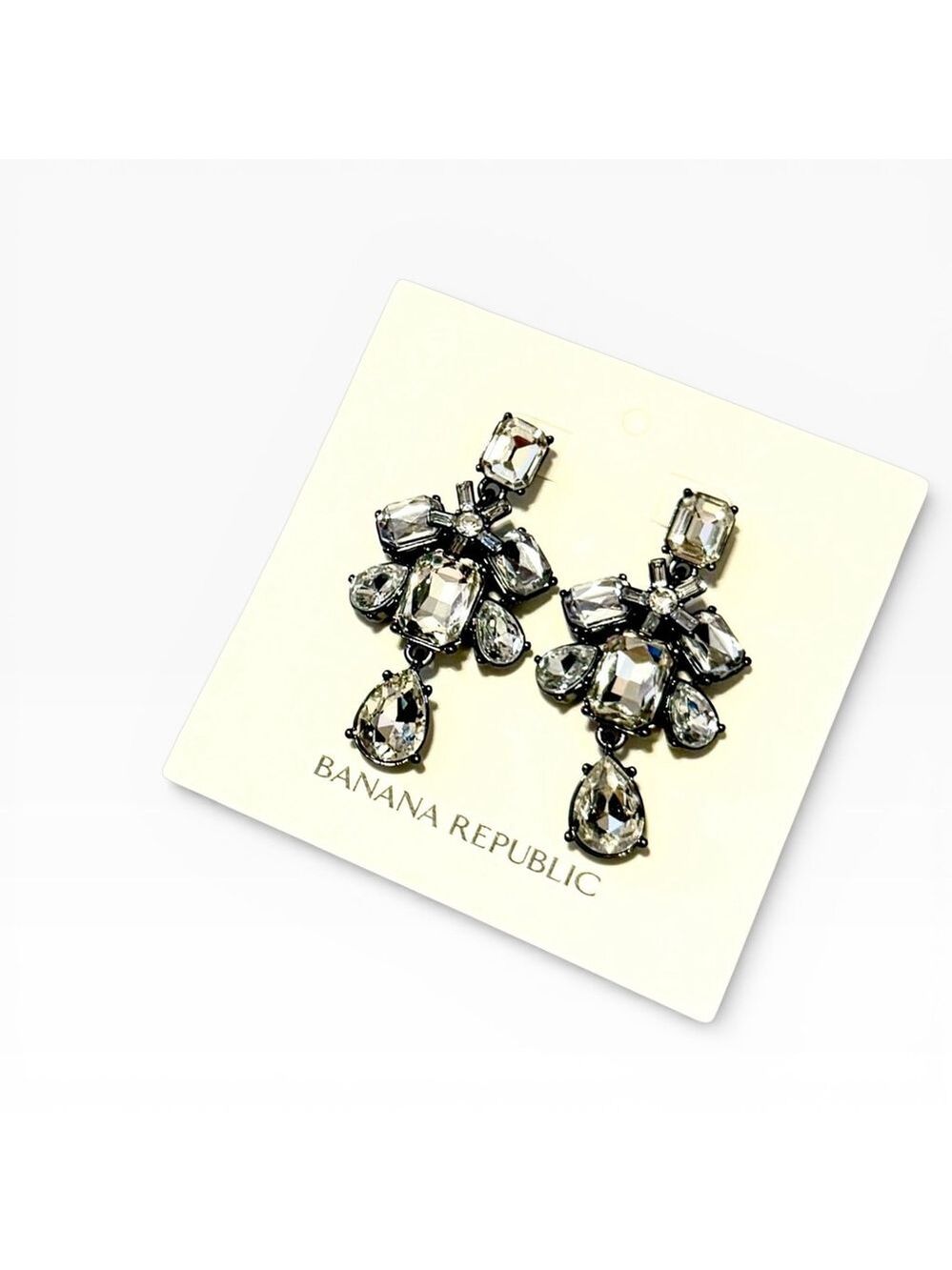 BANANA REPUBLIC Crystal Dangle Statement Earrings | NWT